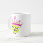 カスタムモノグラムイニシャルピックボールクイーン コーヒーマグカップ (正面左)