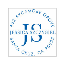 カスタムモノグラムイニシャルフルネーム差出人住所 セルフインキングスタンプ