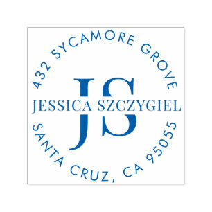 カスタムモノグラムイニシャルフルネーム差出人住所 セルフインキングスタンプ