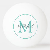 カスタムモノグラムイニシャルレター名1つ星スタイル 卓球ボール (正面)