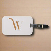 カスタムモノグラムイニシャル名ブラウンタイポグラフィ ラゲッジタグ