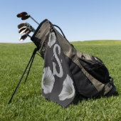 カスタムモノグラムイニシャル名朝顔 ゴルフタオル (グリーン)