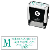 カスタムモノグラムイニシャル差出人住所スタンプ セルフインキングスタンプ (インサイチュ)