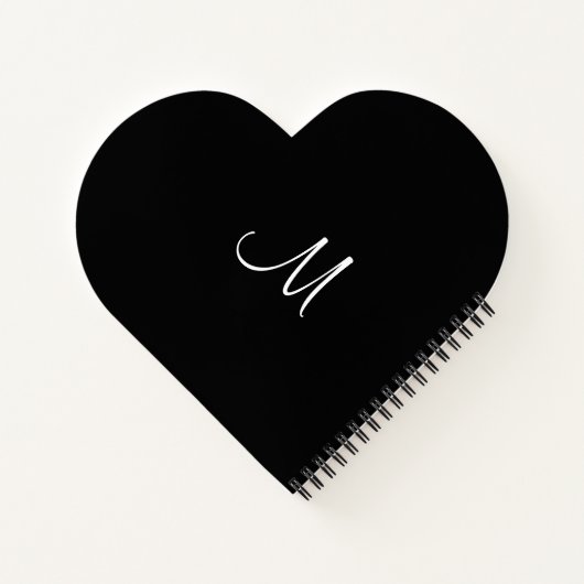 カスタムモノグラムイニシャル文字エレガントテンプレート ノートブック (裏面)