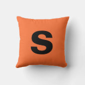 カスタムモノグラムイニシャル焦げオレンジ クッション (裏面)