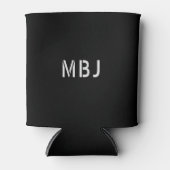 カスタムモノグラムイニシャル白黒ステンシル 缶クーラー (正面)