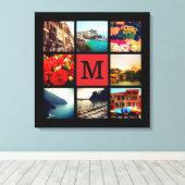 カスタムモノグラムインスタグラム写真コラージュ キャンバスプリント (インサイチュ (ウッドフロア))