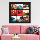 カスタムモノグラムインスタグラム写真コラージュ キャンバスプリント (インサイチュ (リビング))