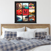 カスタムモノグラムインスタグラム写真コラージュ キャンバスプリント (インサイチュ (寝室))