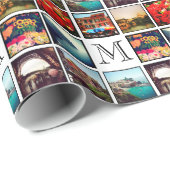 カスタムモノグラムインスタグラム写真コラージュ ラッピングペーパー (ロールコーナー)