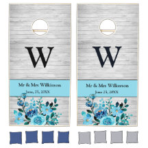 カスタムモノグラムウォーターカラーアクアターコイズ