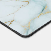 カスタムモノグラムエレガントアクアマーブル デスクマット (コーナー)