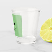 カスタムモノグラムエレガントテンプレートプレーントレンディー ショットグラス (右)