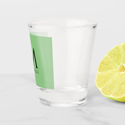 カスタムモノグラムエレガントテンプレートプレーントレンディー ショットグラス (右)