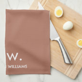 カスタムモノグラムエレガントパスタイリッシュステル キッチンタオル (四つ折り)