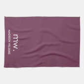 カスタムモノグラムエレガントパスタイリッシュステル キッチンタオル (横)