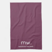 カスタムモノグラムエレガントパスタイリッシュステル キッチンタオル (縦)