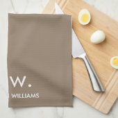 カスタムモノグラムエレガントパスタイリッシュステル キッチンタオル (四つ折り)