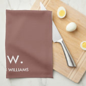 カスタムモノグラムエレガントパスタイリッシュステル キッチンタオル (四つ折り)