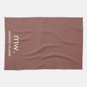 カスタムモノグラムエレガントパスタイリッシュステル キッチンタオル (横)