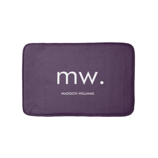カスタムモノグラムエレガントパスタイリッシュステル バスマット (正面)