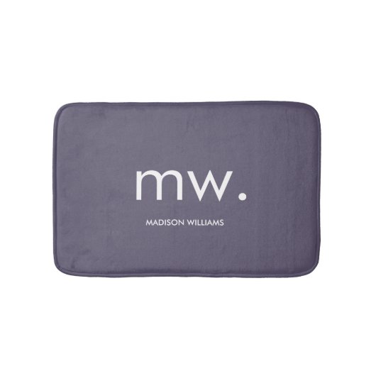 カスタムモノグラムエレガントパスタイリッシュステル バスマット (正面)