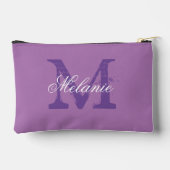 カスタムモノグラムエレガントパープル化粧料バッグ アクセサリーポーチ (裏面)