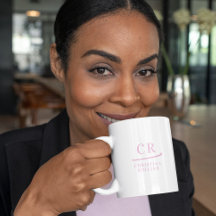 カスタムモノグラムエレガントピミニマルンクとホワイト