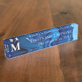 カスタムモノグラムエレガントモダン抽象芸術アクリル デスクネームプレート (側面)