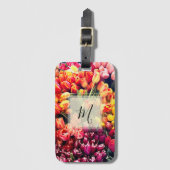 カスタムモノグラムオンチューリップ ラゲッジタグ (正面縦)