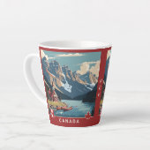 カスタムモノグラムカナダ旅行ポスター カフェラテマグ (左アングル)