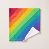 カスタムモノグラムカラフルレインボーバスタオルセット バスタオルセット (ウォッシュタオル)