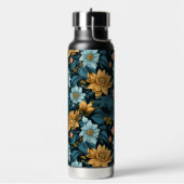 カスタムモノグラムカラフル花模様 ウォーターボトル (左面)