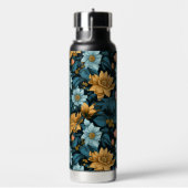 カスタムモノグラムカラフル花模様 ウォーターボトル (右面)