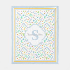 カスタムモノグラムガールフリースブランケット、中 フリースブランケット