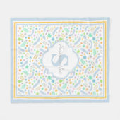 カスタムモノグラムガールフリースブランケット、中 フリースブランケット (正面(横))