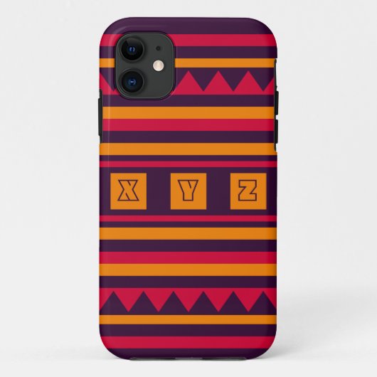 カスタムモノグラムキルトパターンiPhoneケース Case-Mate iPhoneケース (裏面)
