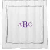 カスタムモノグラムクラシック白黒 シャワーカーテン (正面)