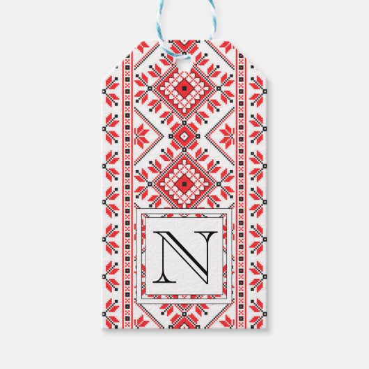 カスタムモノグラムクリスマスギフトラベル ギフトタグ (正面)