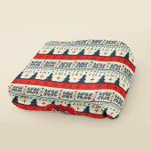 カスタムモノグラムクリスマスフェスティバルパターンホリデイ シェルパブランケット