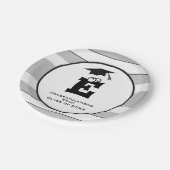 カスタムモノグラムグラッドブラックグレーキュート紙プレート ペーパープレート (アングル)