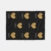 カスタムモノグラムグリッターハートフリースブランケット フリースブランケット (正面(横))