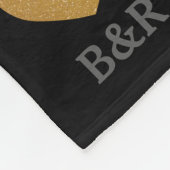 カスタムモノグラムグリッターハートフリースブランケット フリースブランケット (角)