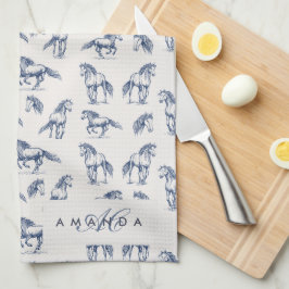 カスタムモノグラムコケガーリーットピンクフェミニン キッチンタオル