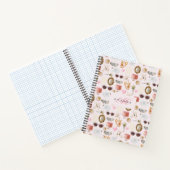 カスタムモノグラムコケガーリーットピンクフェミニン ノートブック (内部)