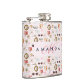 カスタムモノグラムコケガーリーットピンクフェミニン フラスク (右)