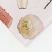 カスタムモノグラムコケガーリーットピンクフェミニン フリースブランケット (角)