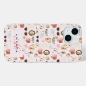 カスタムモノグラムコケガーリーットピンクフェミニン Case-Mate iPhoneケース (裏面 (横))