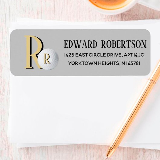 カスタムモノグラムゴルフボール差出人住所ラベル ラベル