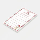 カスタムモノグラムゴールデンレトリバーホリデーギフトリスト ポストイット (アングル)